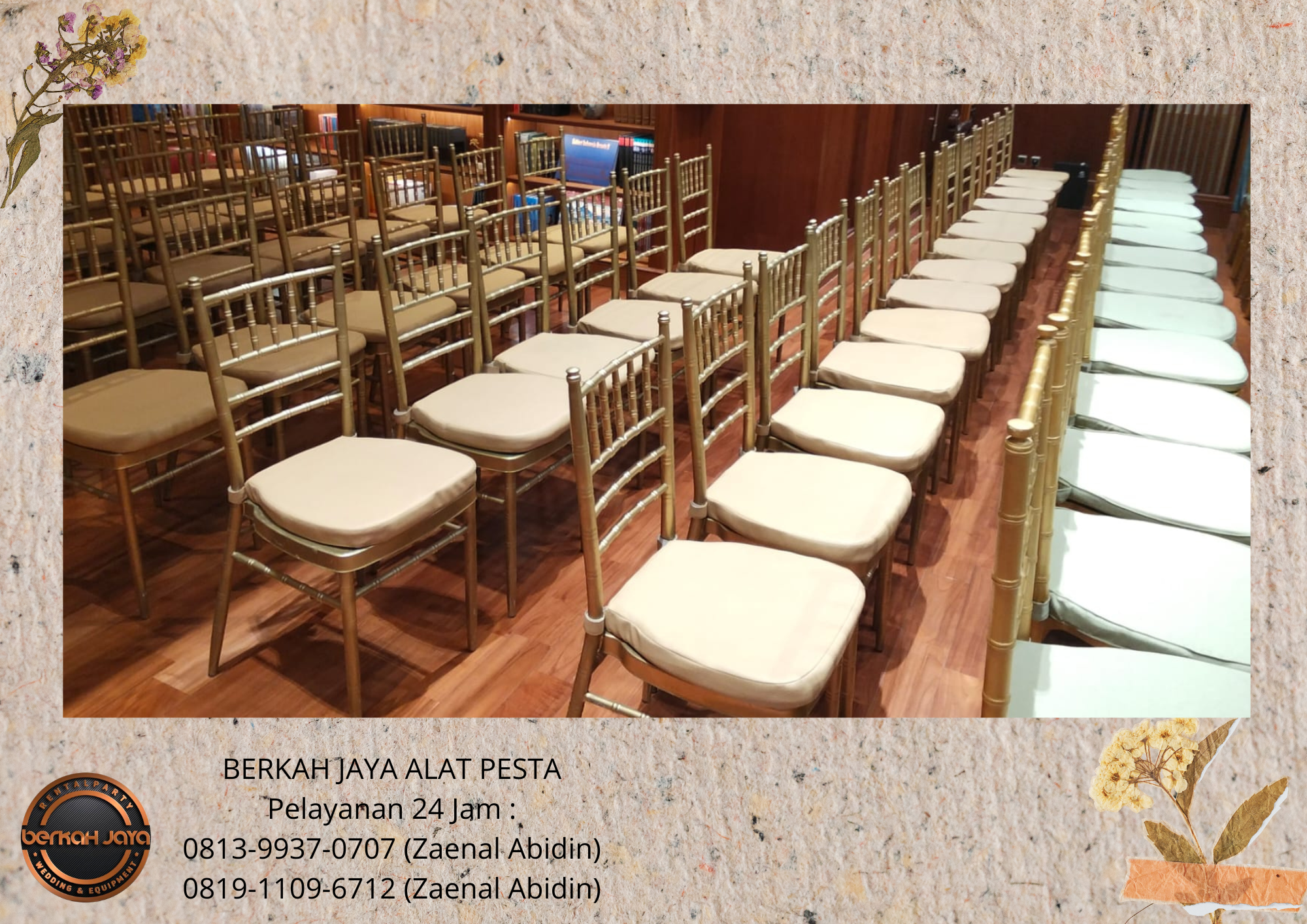 Sewa KURSI VIP KAYU TYPE TIFFANY GOLD Bintaro