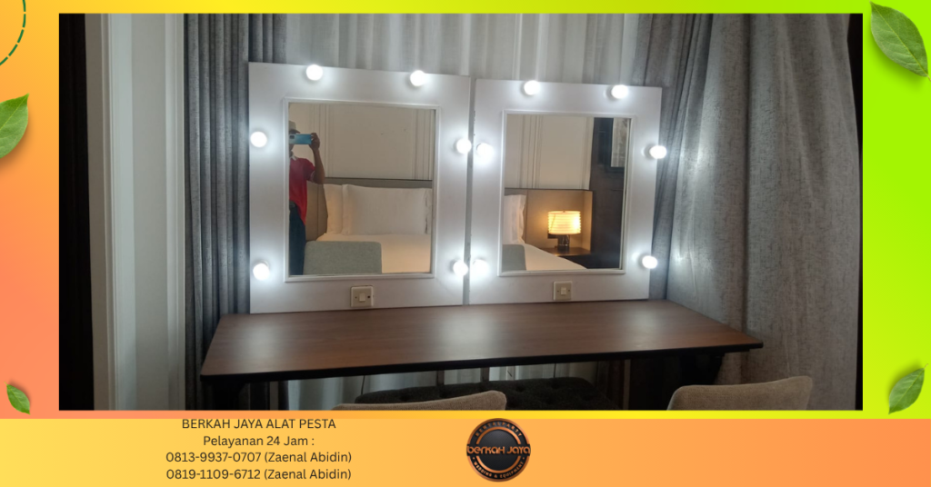 Rental MEJA DAN KACA RIAS PUTIH BERLAMPU Jakarta Selatan