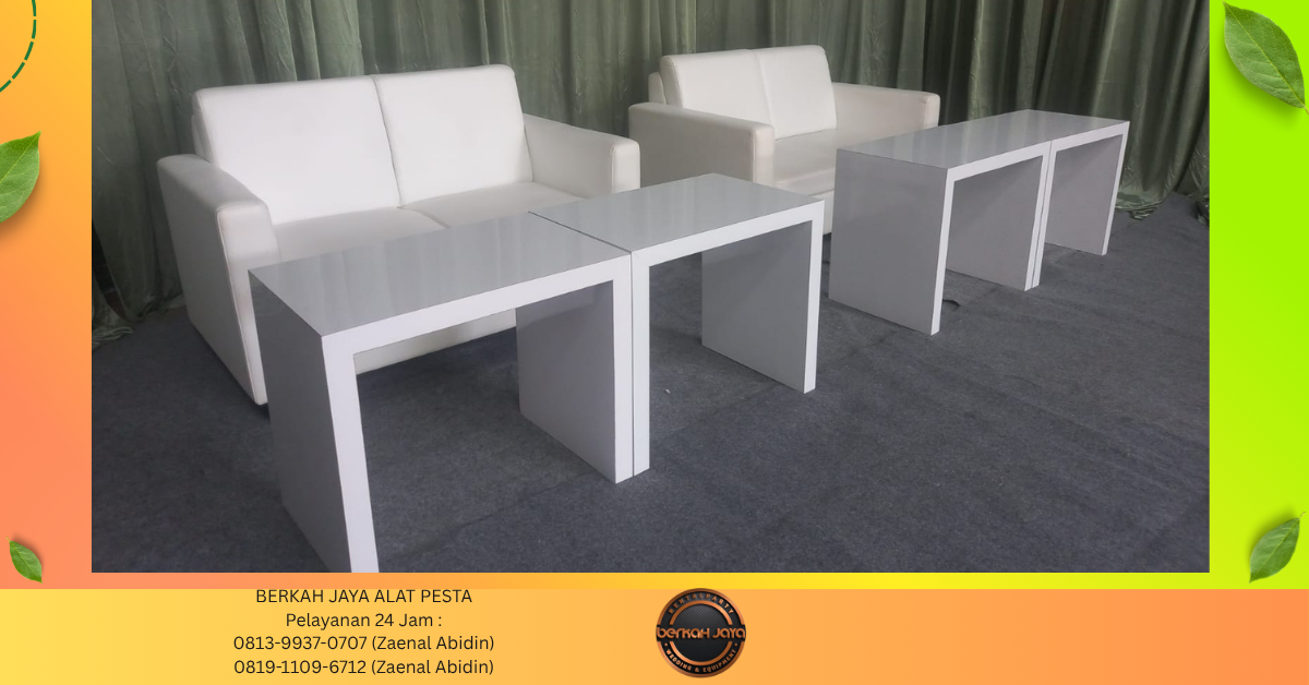 Sewa SOFA KOTAK DAN MEJA HPL PUTIH Jakarta Selatan