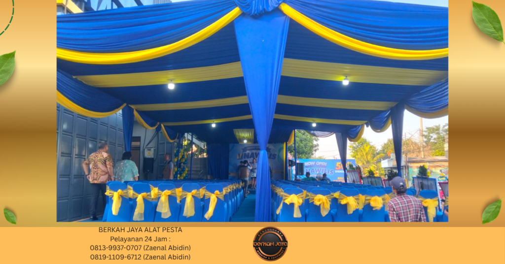 Sewa TENDA DEKORASI KAIN BIRU Jakarta Selatan