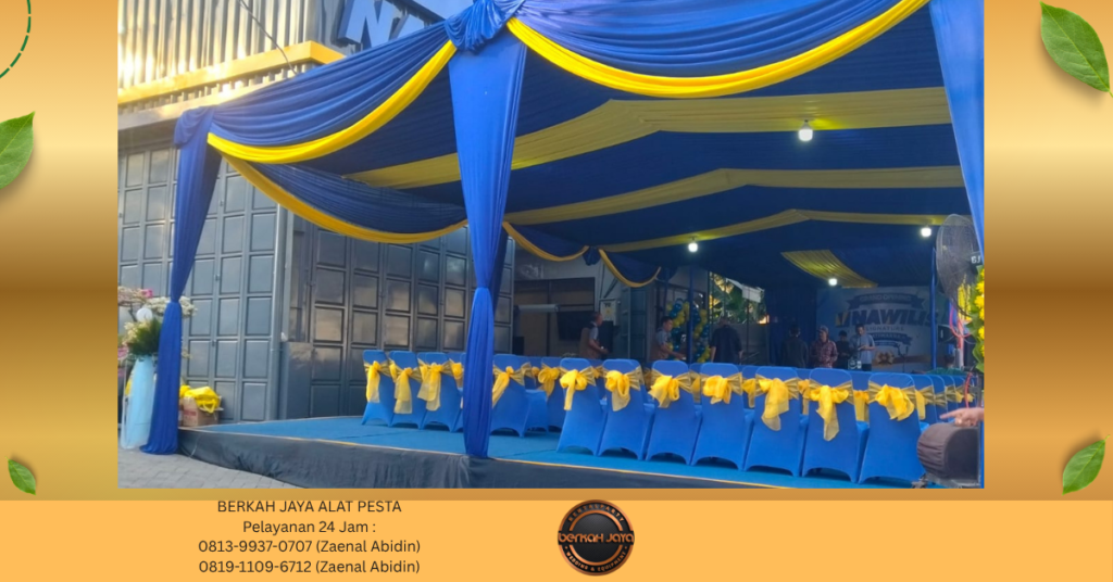 Sewa TENDA DEKORASI KAIN BIRU Jakarta Selatan