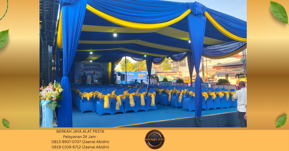 Sewa TENDA DEKORASI KAIN BIRU Jakarta Selatan