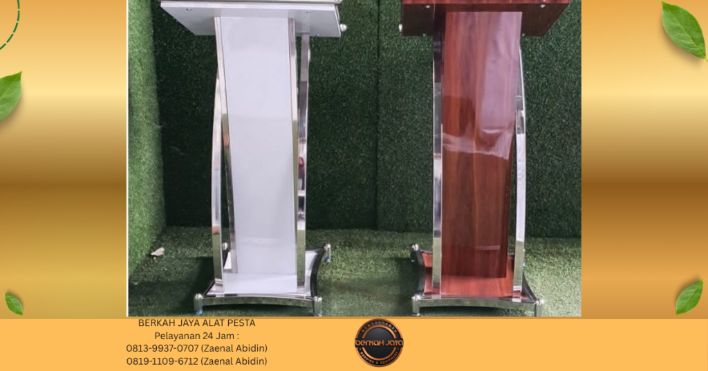Rental PODIUM FRAME STAINLESS PUTIH Jakarta Selatan