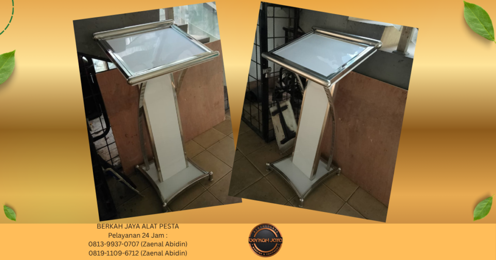 Rental PODIUM FRAME STAINLESS PUTIH Jakarta Selatan