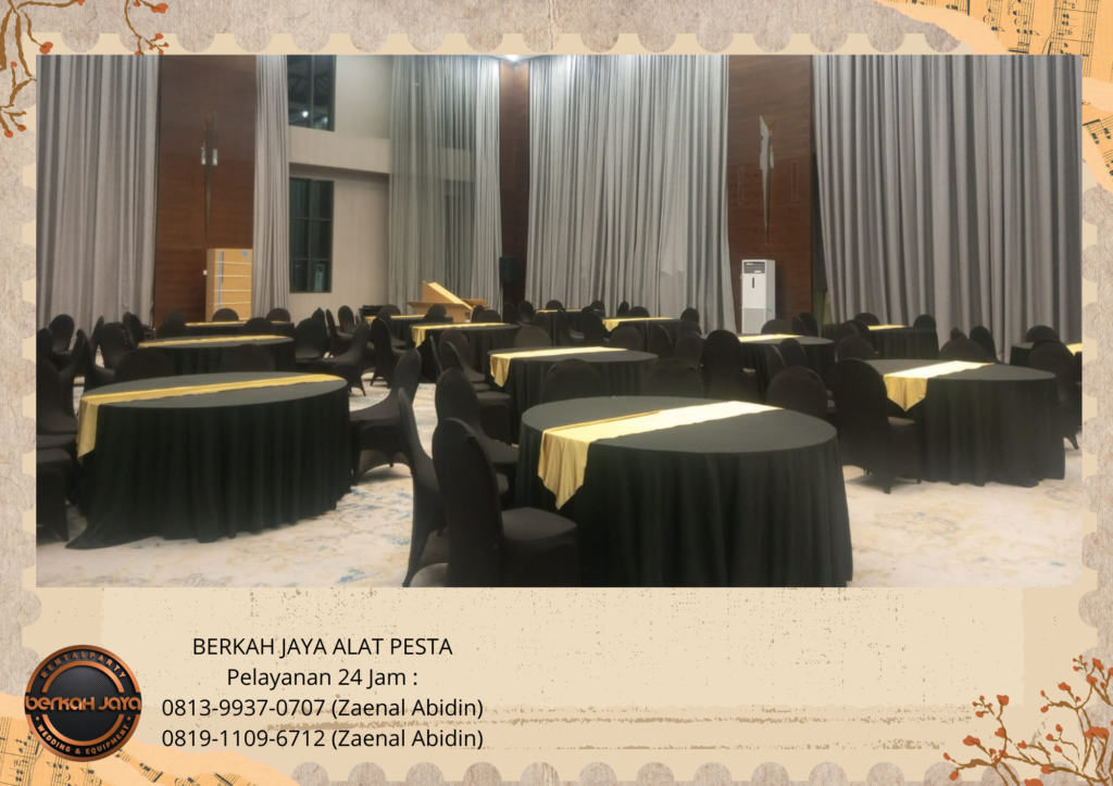 Sewa MEJA IBM MEJA BULAT COVER HITAM Jakarta Selatan