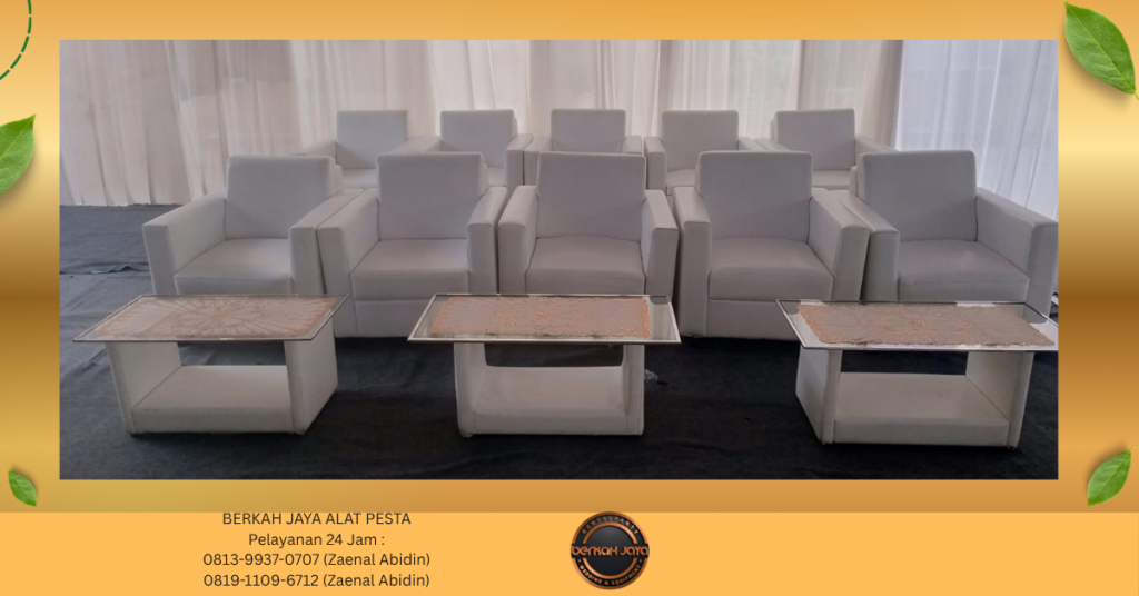 Sewa SOFA SINGLE PUTIH MODEL KOTAK Jakarta Selatan