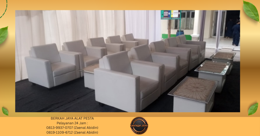 Sewa SOFA SINGLE PUTIH MODEL KOTAK Jakarta Selatan