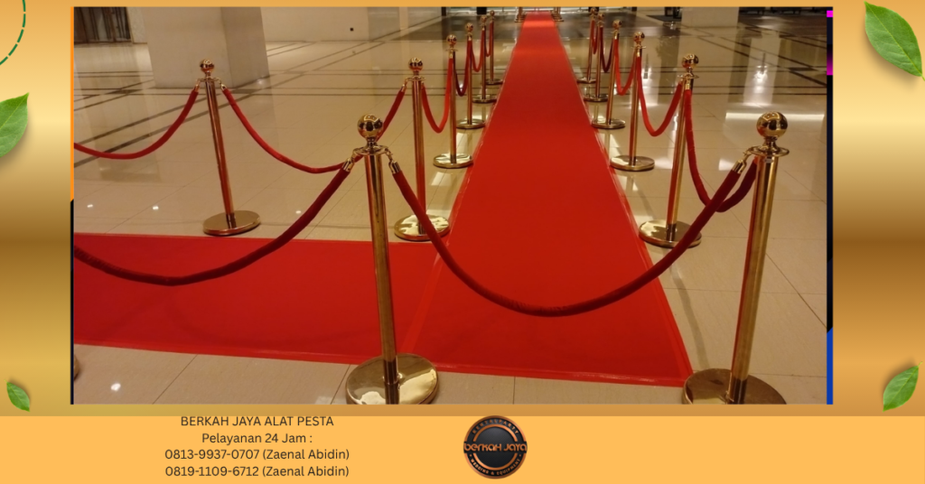 Sewa TIANG ANTRIAN VIP GOLD TALI BLUDRU MERAH Jakarta Selatan