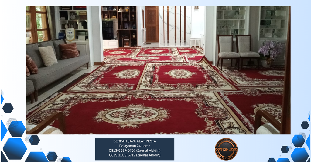 Sewa Karpet Permadani Merah Hijau Coklat Jakarta 081399370707