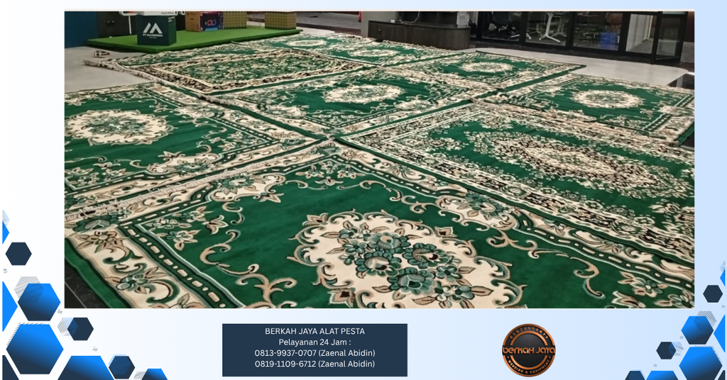 Sewa Karpet Permadani Merah Hijau Coklat Jakarta 081399370707