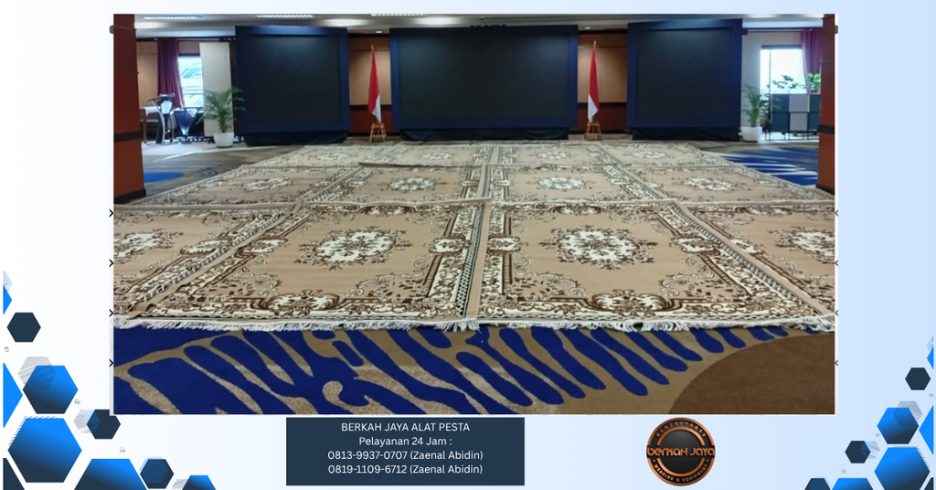 Sewa Karpet Permadani Merah Hijau Coklat Jakarta 081399370707
