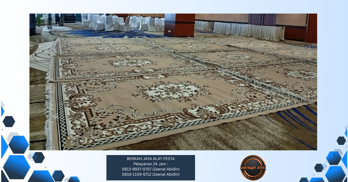 Sewa Karpet Permadani Merah Hijau Coklat Jakarta 081399370707