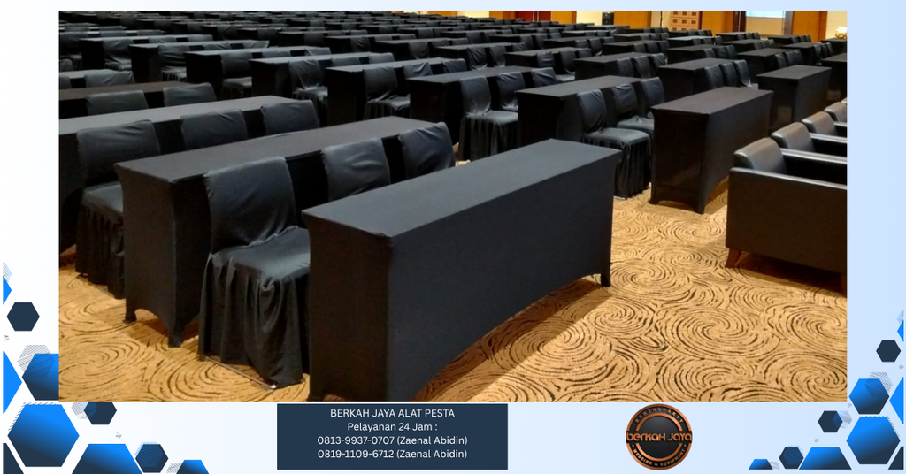 Sewa Meja IBM Taplak Ketat Hitam Jakarta Selatan 081399370707