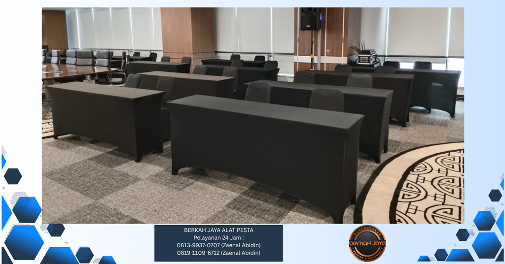 Sewa Meja IBM Taplak Ketat Hitam Jakarta Selatan 081399370707