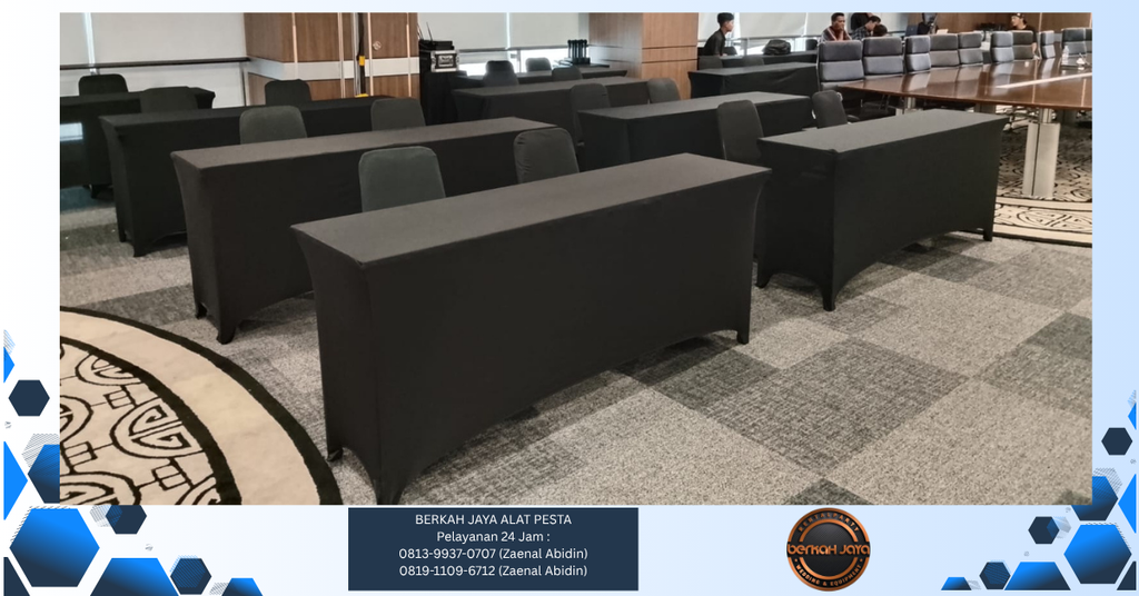 Sewa Meja IBM Taplak Ketat Hitam Jakarta Selatan 081399370707