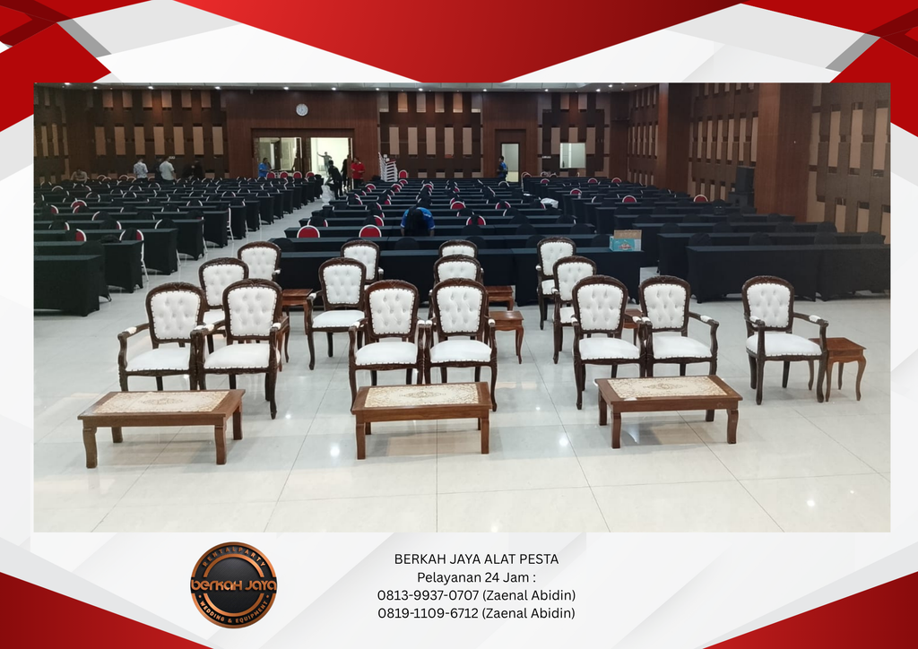 Jasa Sewa Kursi Arm Chairs Set Meja VIP Kayu Di Jakarta 081399370707