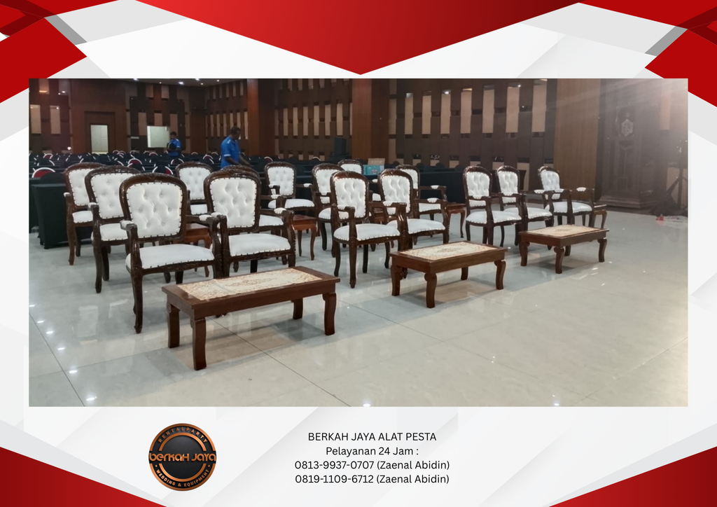 Jasa Sewa Kursi Arm Chairs Set Meja VIP Kayu Di Jakarta 081399370707