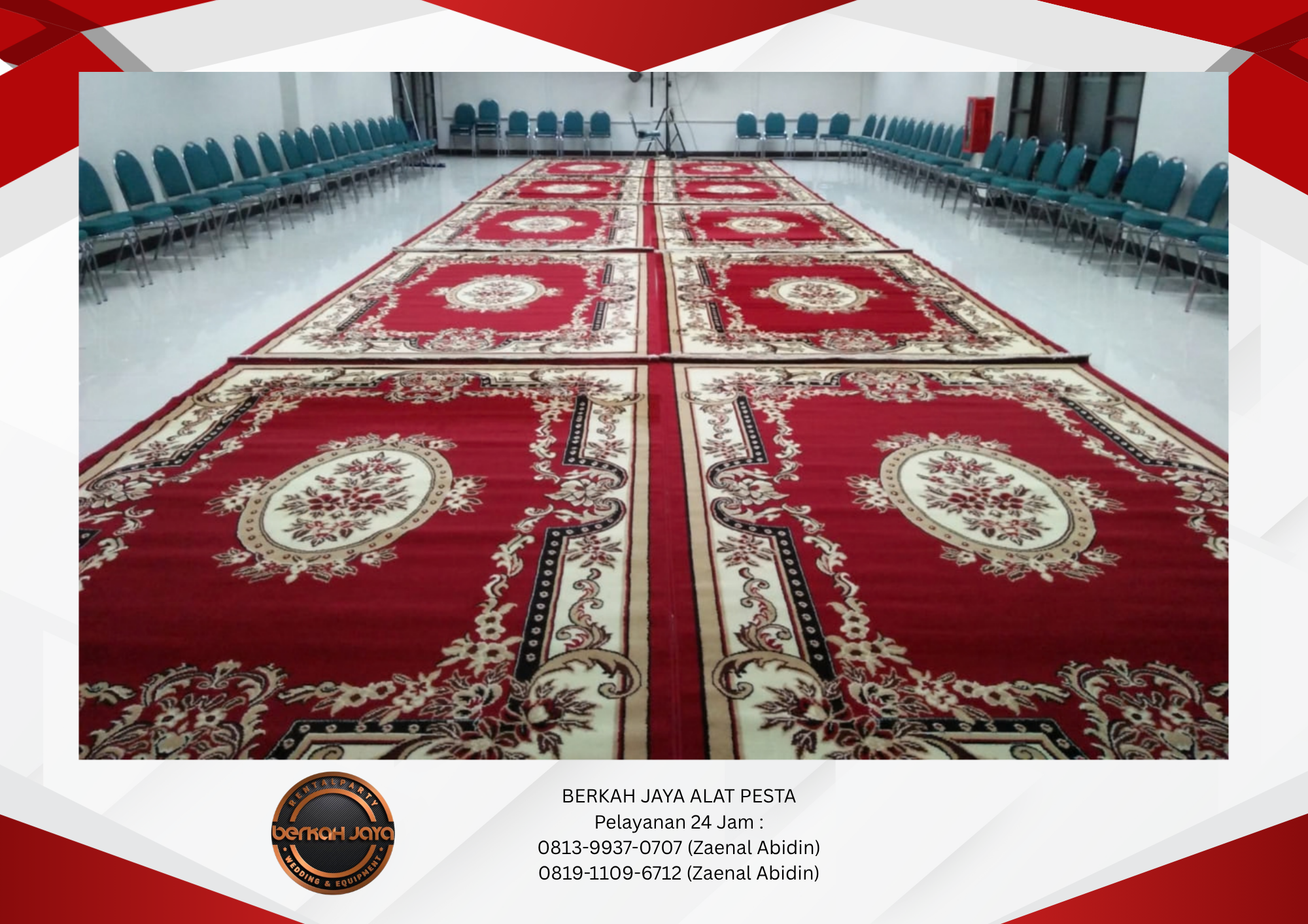 Rental Karpet Permadani Merah Bintaro 081399370707
