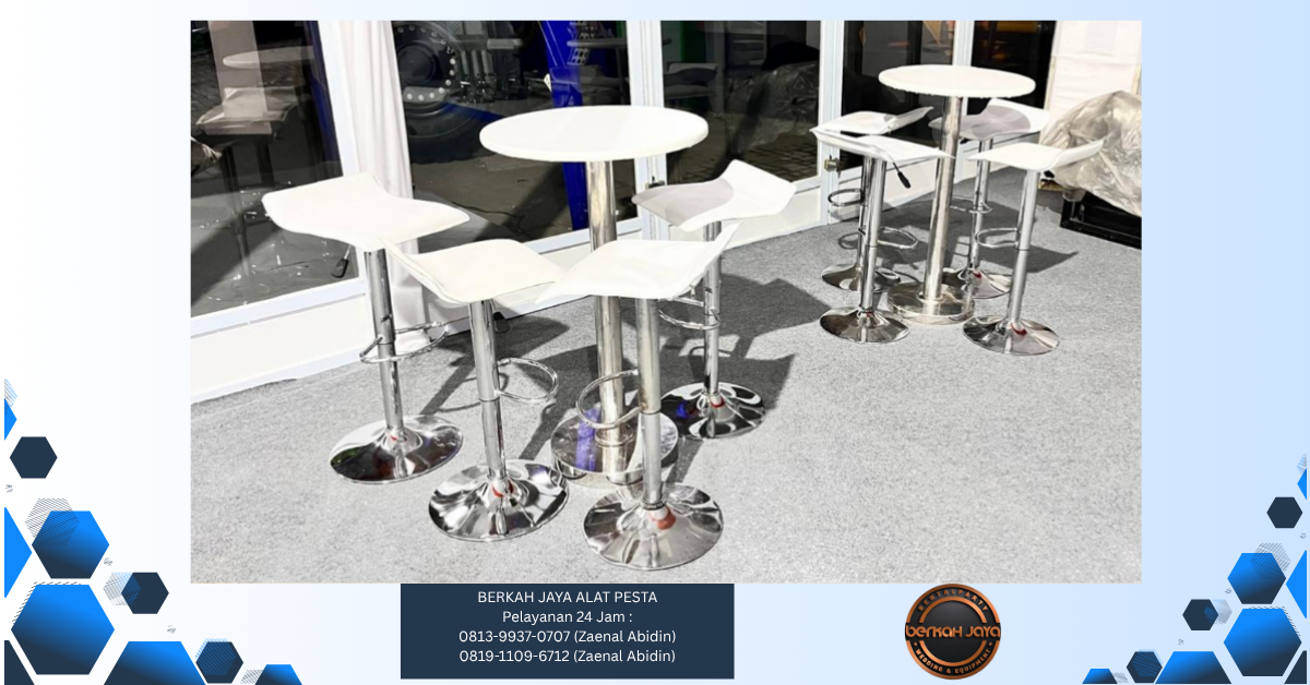 Sewa Barstool Putih Set Meja Kursi Jakarta Selatan 081399370707