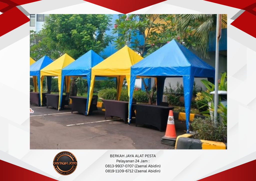 Sewa Tenda Bazar Putih Biru Ukuran 3x3m Jakarta Selatan 081399370707