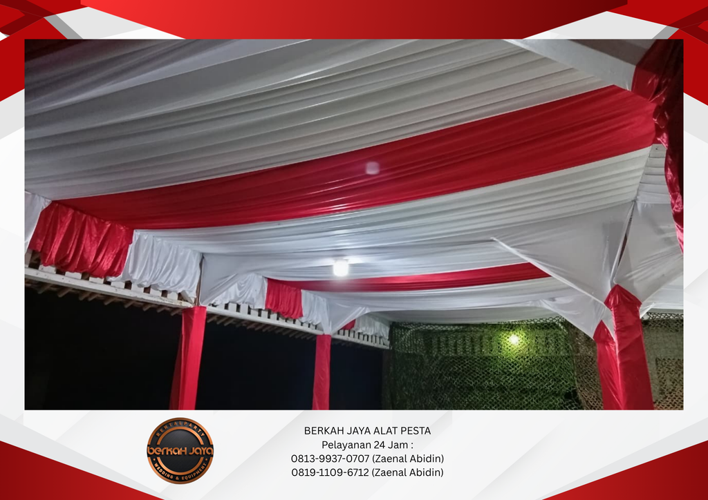 Sewa Tenda Dekor Serut Putih Merah Jakarta Selatan 081399370707